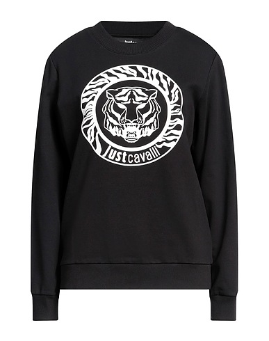 JUST CAVALLI Sweatshirt Black 100% Cotton, Elastane