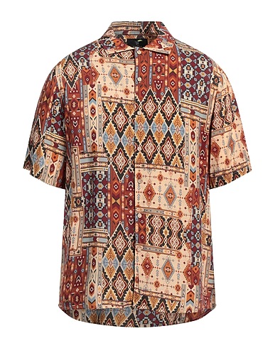 TOOCO Patterned shirt Brown 100% Viscose