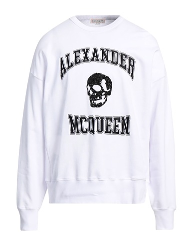 MCQUEEN Sweatshirt White 100% Cotton, Synthetic fibers, Metal, Glass