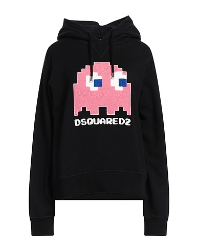 DSQUARED2 Hooded track jacket  Black 100% Cotton