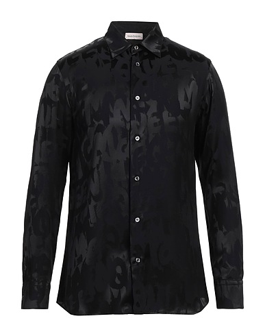 MCQUEEN Solid colour shirt Black 100% Viscose