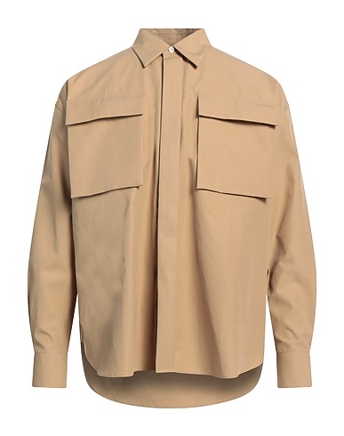 MCQUEEN Solid colour shirt Sand 100% Cotton