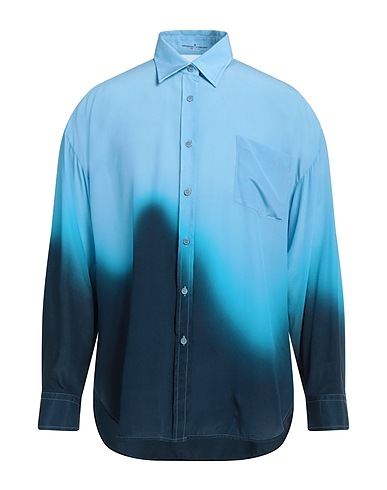 ERMANNO SCERVINO Camicia fantasia Celeste 100% Seta