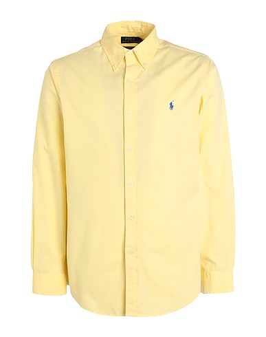 POLO RALPH LAUREN Camicia tinta unita Giallo 100% Cotone
