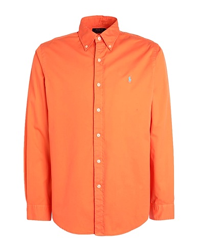 POLO RALPH LAUREN Μονόχρωμο πουκάμισο Πορτοκαλί 100% Βαμβάκι