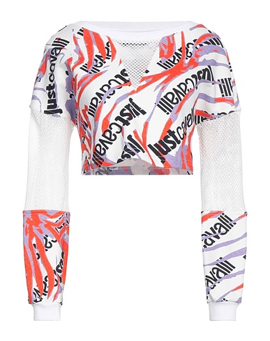 JUST CAVALLI Sweatshirt White 100% Cotton, Polyester, Elastane