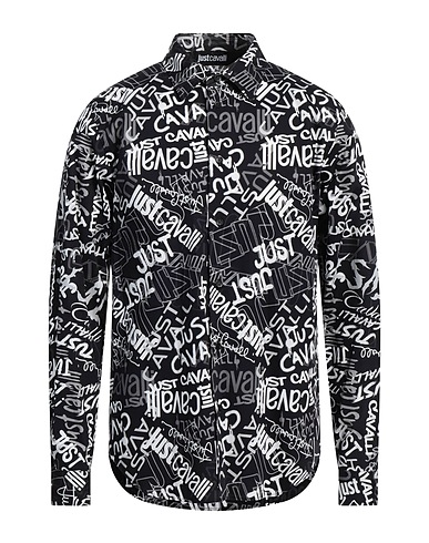 JUST CAVALLI Patterned shirt Black 100% Cotton