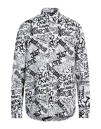 JUST CAVALLI Camicia fantasia Bianco 100% Cotone