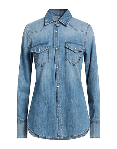 MOORER Jeanshemd Blau 100% Baumwolle