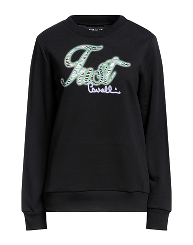 JUST CAVALLI Sweatshirt Black 100% Cotton, Elastane