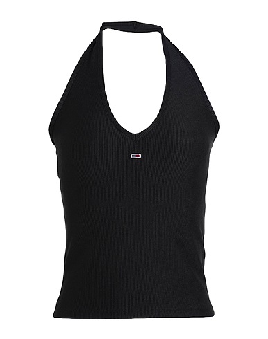 TOMMY JEANS Top Black 90% Recycled polyester, 10% Elastane