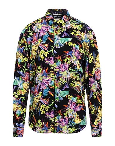 JUST CAVALLI Patterned shirt Black 100% Viscose