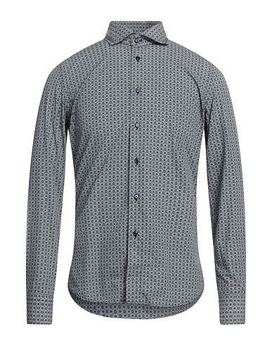 ROSSI Patterned shirt Midnight blue 100% Cotton