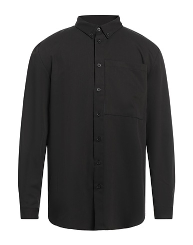 IMPERIAL Solid color shirt Black 75% Polyester, 19% Viscose, 6% Elastane