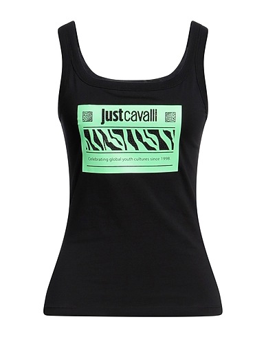 JUST CAVALLI Τοπ Μαύρο 95% Βαμβάκι, 5% Ελαστάνη
