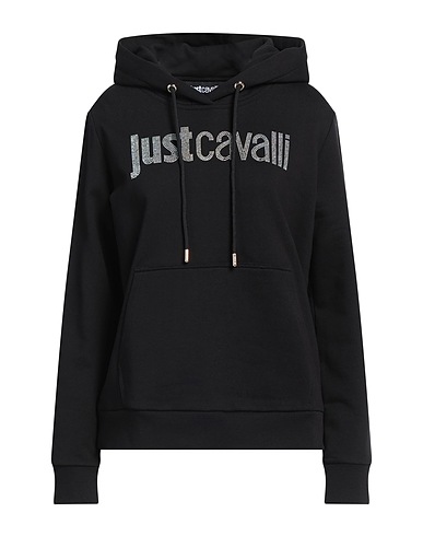 JUST CAVALLI Hoodie Schwarz 100% Baumwolle, Elastan