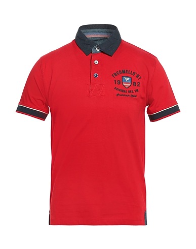 FRED MELLO Poloshirt Rot 100% Baumwolle