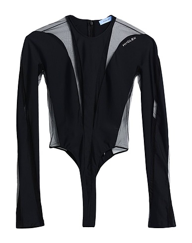 MUGLER TOPWEAR Black 78% Polyamide, 22% Elastane, Rubber, Cotton