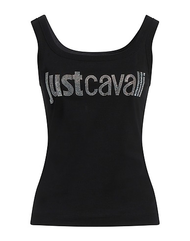 JUST CAVALLI Top Black 95% Cotton, 5% Elastane