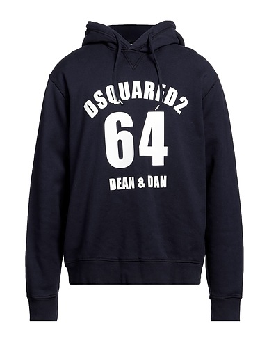 DSQUARED2 Hooded sweatshirt Midnight blue 100% Cotton, Elastane
