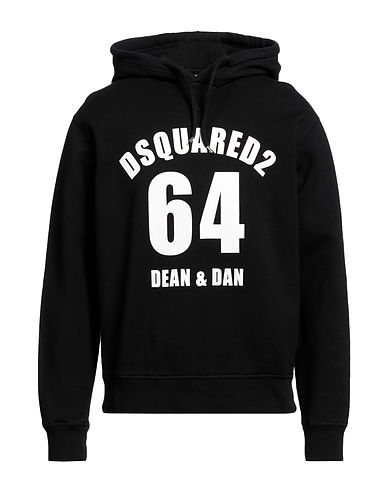 DSQUARED2 Hooded sweatshirt Black 100% Cotton, Elastane