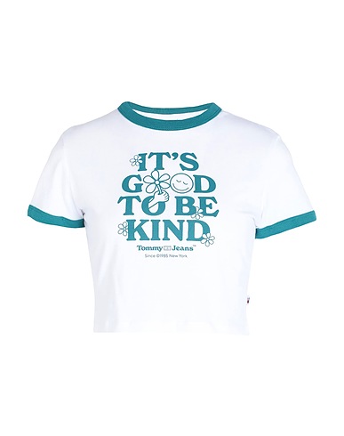 TOMMY JEANS Crop top White 100% Cotton