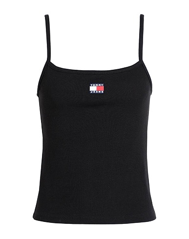 TOMMY JEANS Vest Black 95% Cotton, 5% Elastane