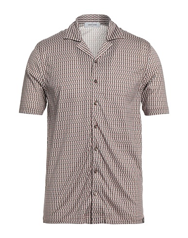 GRAN SASSO Patterned shirt Light brown 100% Cotton