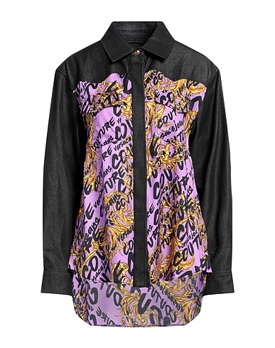 VERSACE JEANS COUTURE Denim shirt Black 100% Cotton, Viscose
