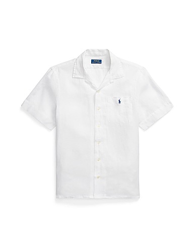 POLO RALPH LAUREN Linen shirt CLASSIC FIT LINEN CAMP SHIRT
 White 100% Linen