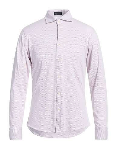 LUCA BERTELLI Patterned shirt Burgundy 100% Cotton