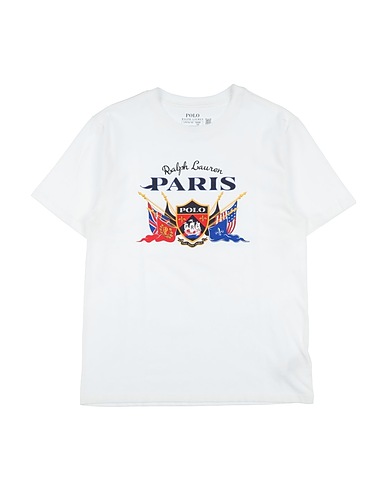 POLO RALPH LAUREN T-shirt Cotton Jersey Graphic Tee
 White 100% Cotton