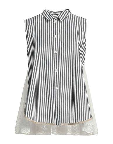 ACTITUDE by TWINSET Gestreiftes Hemd Schwarz 100% Baumwolle, Polyester
