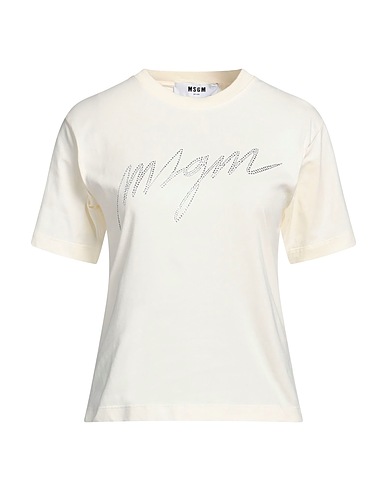 MSGM 티셔츠 크림 100% 코튼