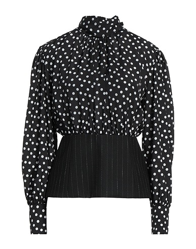 MSGM Top Black 100% Polyester, Wool