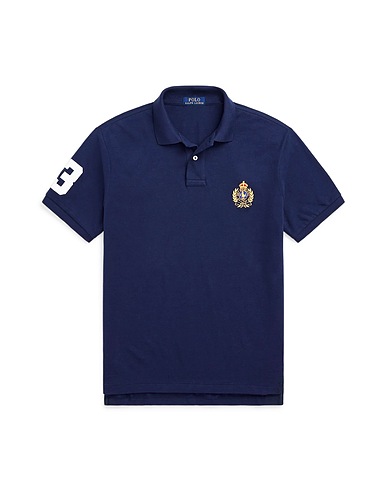 POLO RALPH LAUREN Polo shirt CUSTOM SLIM TRIPLE-PONY MESH POLO SHIRT
 Navy 100% Cotton