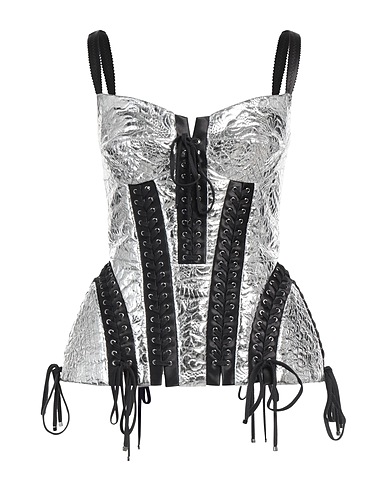DOLCE&GABBANA Bustier Silver 75% Polyester, 9% Silk, 8% Cotton, 8% Metallic Polyester
