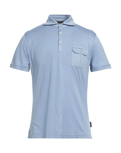 MOORER Polo shirt Sky blue 100% Cotton
