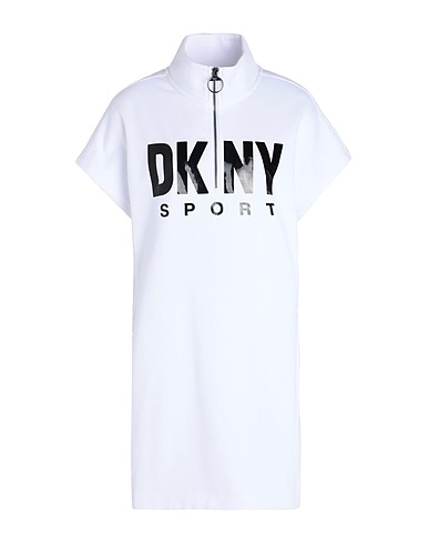 DKNY Vestito corto Bianco 60% Cotone, 40% Poliestere
