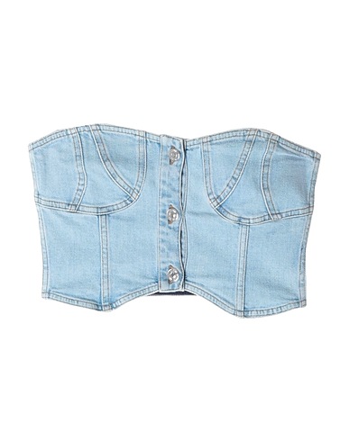 GRIFONI Bustier Blue 98% Cotton, 2% Elastane