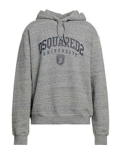 DSQUARED2 Hooded track jacket  Grey 100% Cotton, Elastane