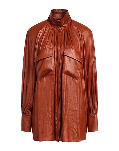 ELEVENTY Solid colour shirts & blouses Tan 100% Polyester