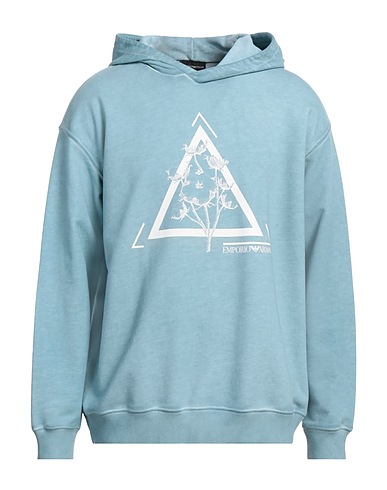 EMPORIO ARMANI Sweat-shirt Bleu clair 100% Coton, Élasthanne
