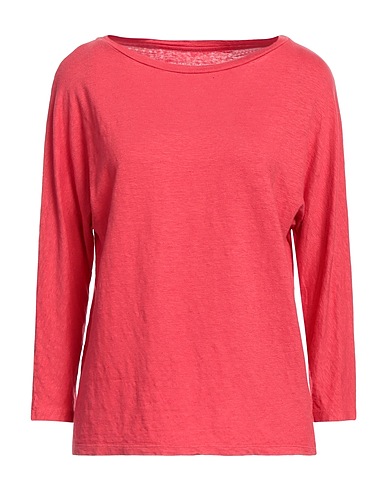 MAJESTIC FILATURES T-shirt Rosso 94% Lino, 6% Elastan