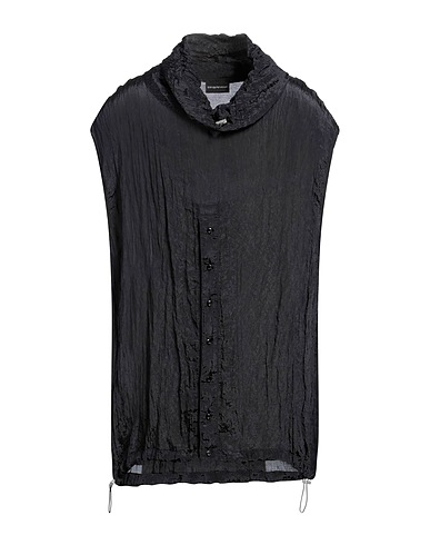 EMPORIO ARMANI Camicia tinta unita Nero 72% Poliestere, 28% Poliammide