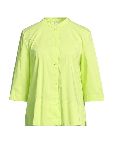 LIVIANA CONTI Camicie e bluse tinta unita Verde chiaro 68% Cotone, 28% Poliammide, 4% Elastan