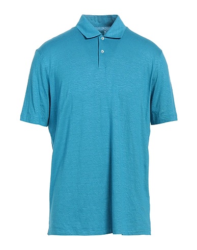GRAN SASSO Polo shirt Azure 97% Linen, 3% Elastane