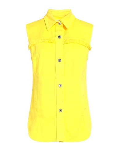 GRIFONI Chemise en jean Jaune 98% Coton, 2% Élasthanne