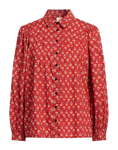 DES PETITS HAUTS Floral shirts & blouses Rust 100% Cotton