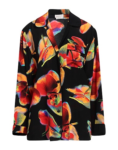 MCQUEEN Floral shirts & blouses Black 100% Silk
